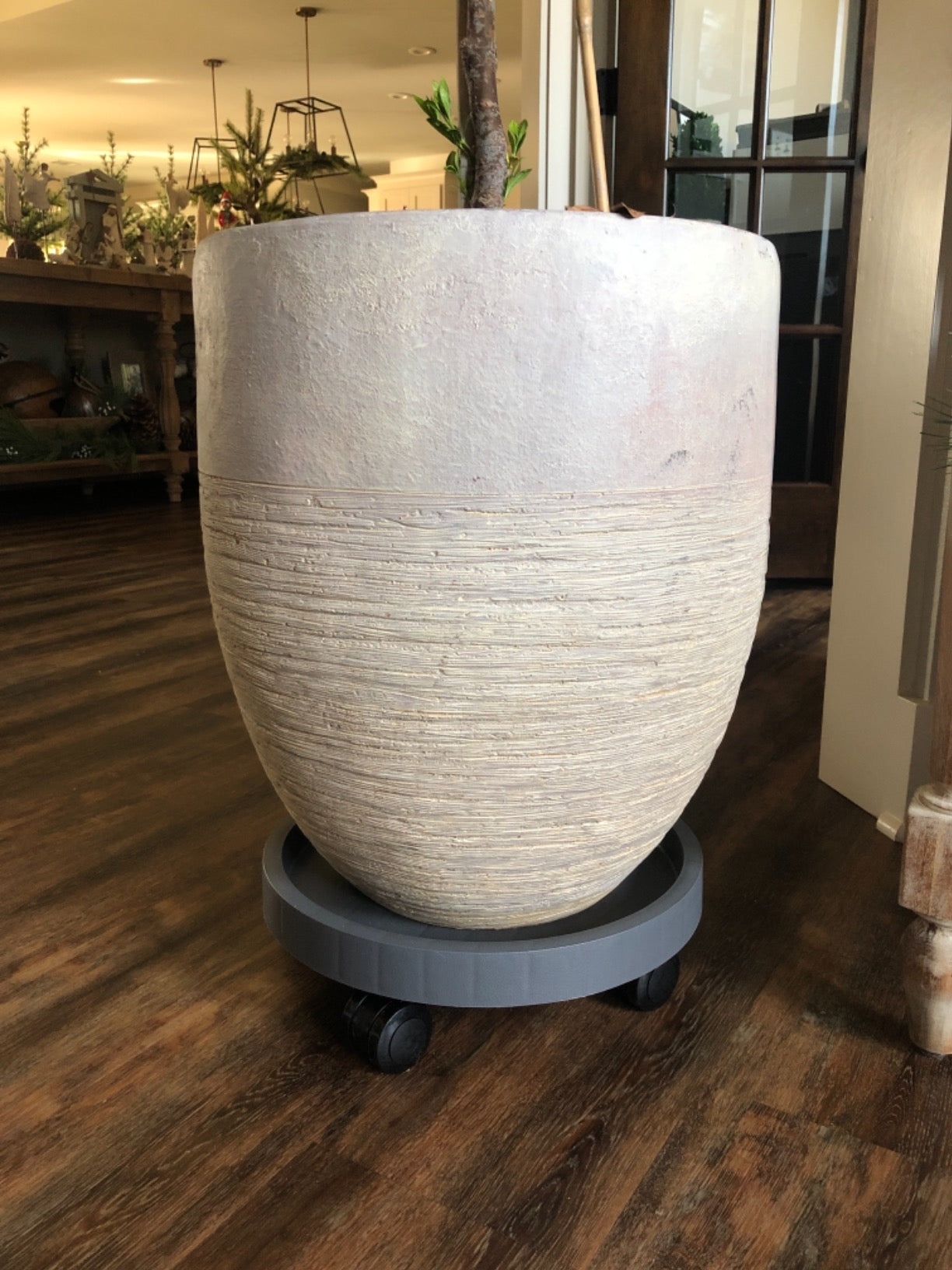 9.8"/ 11"/ 12.6"/ 14.2"/ 15.5"/ 17.5"/20.5“ Round Planter Caddies, Gray