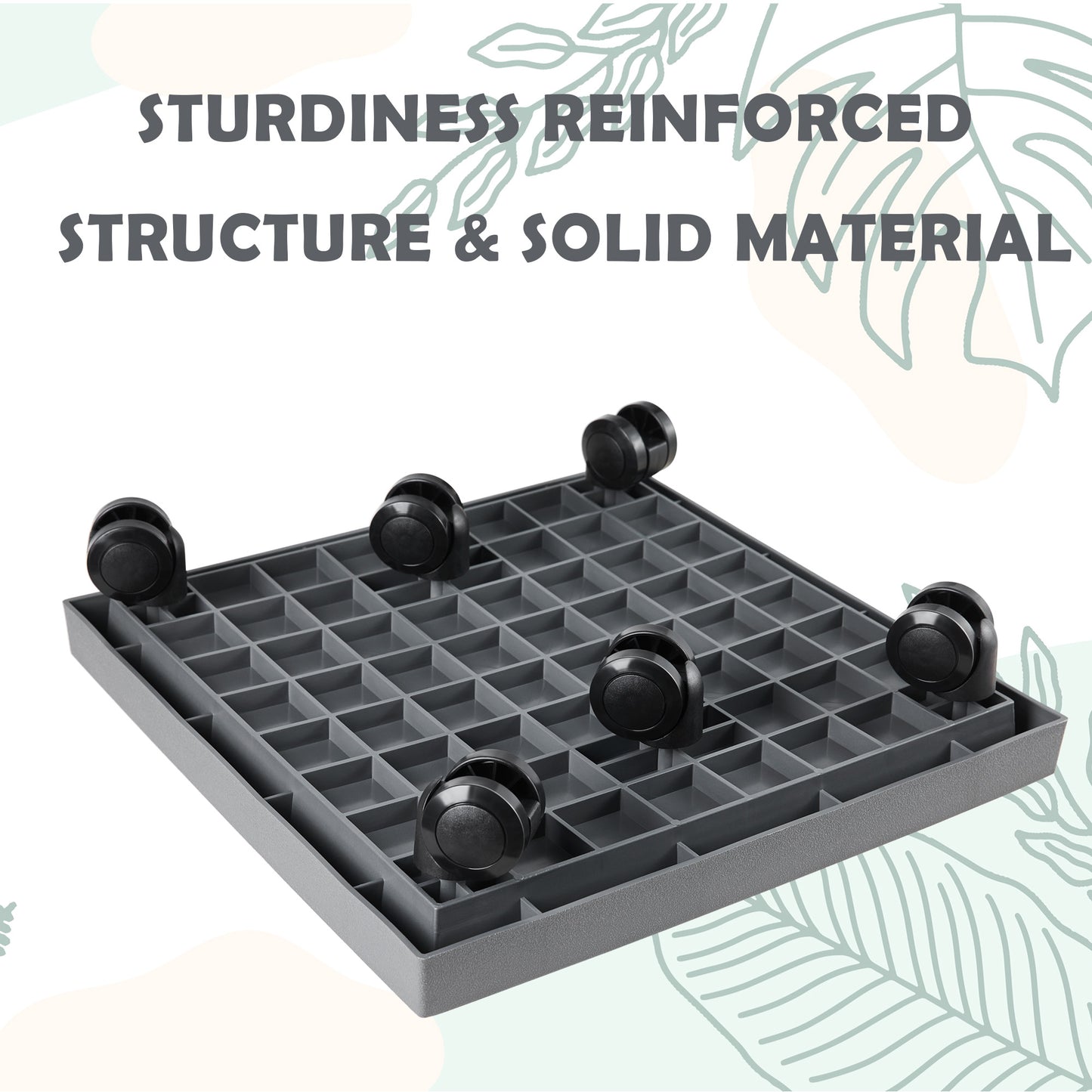 9.8"/ 11.4"/ 13"/ 14.2", Square Planter Caddies, Gray