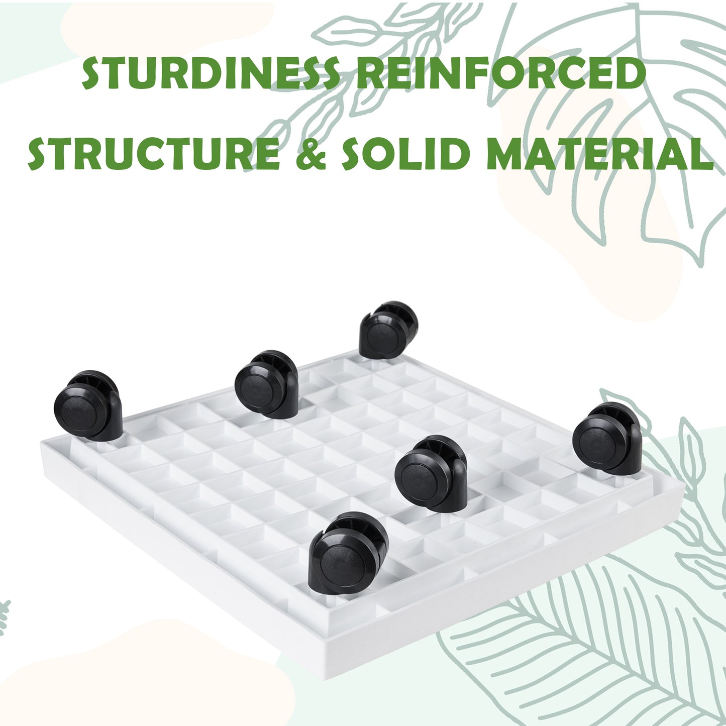 9.8"/ 11.4"/ 13"/ 14.2", Square Planter Caddies, White