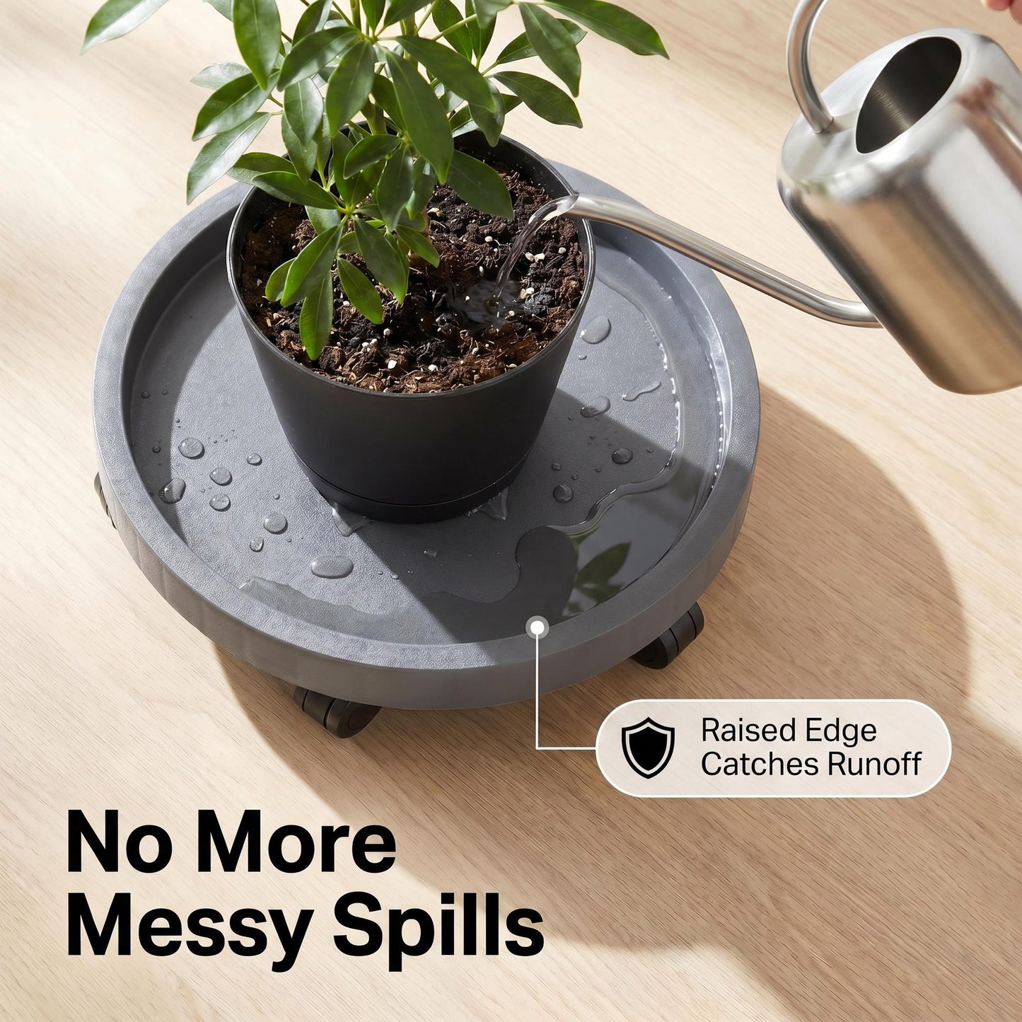9.8"/ 11"/ 12.6"/ 14.2"/ 15.5"/ 17.5"/20.5“ Round Planter Caddies, Gray