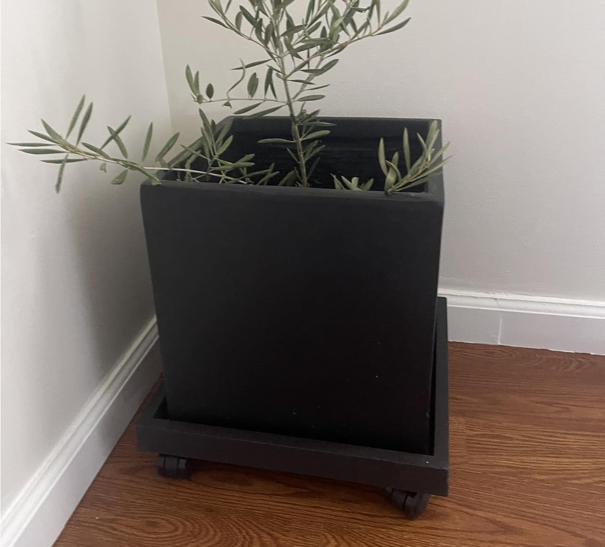 9.8"/ 11.4"/ 13"/ 14.2"/15.3"/16.5"/18.1"/19.7", Square Planter Caddies, Brown