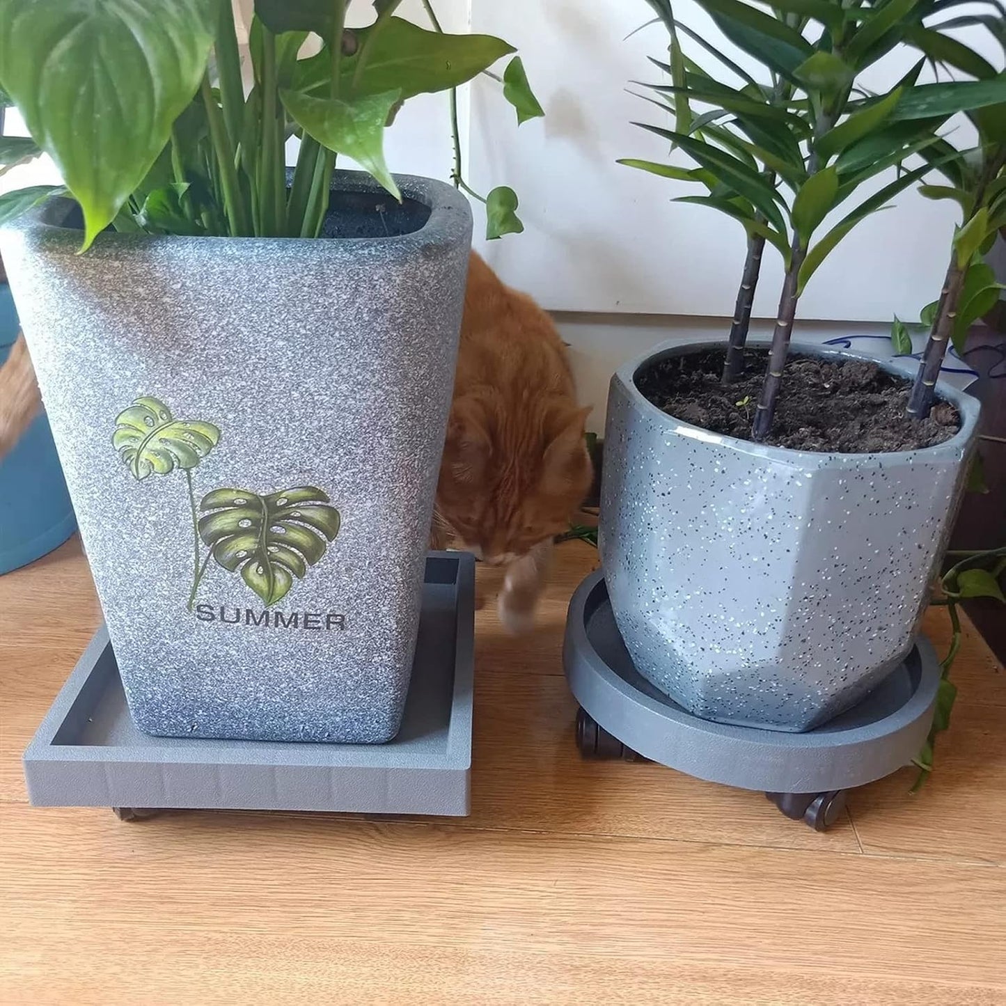 9.8"/ 11"/ 12.6"/ 14.2"/ 15.5"/ 17.5"/20.5“ Round Planter Caddies, Gray